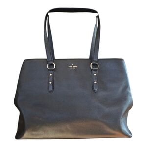 Kate Spade Larchmont Avenue Evangelie Black Pebbled Leather Tote Bag
